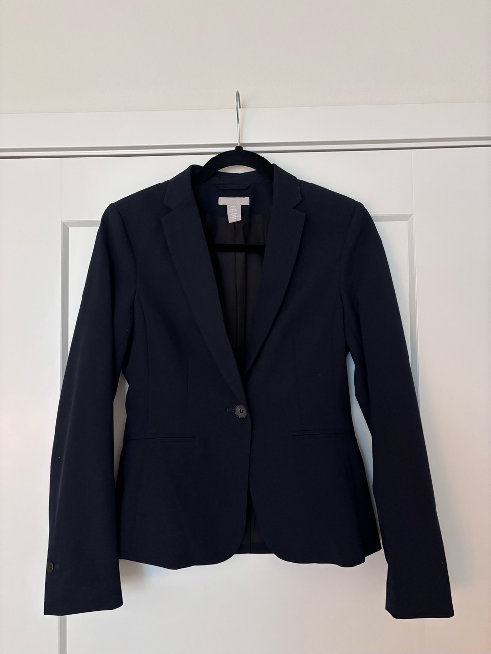 H&M Navy Single-Button Tailored Blazer